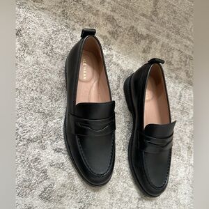 New Cole Haan Black Leather Penny Loafers